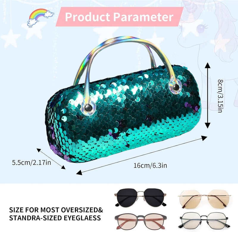 PERFECTSIGHT Store Hard Shell Eyeglasses Case, PU Leather Protective Glasses Case, Cute Eyeglass Case for Women Men Girls - Image 2